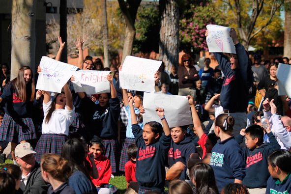 Hundreds of students from across Arizona gathered Jan. 30 for the Catholic Schools Week rally at the Arizona State Capitol. (Ambria Hammel/CATHOLIC SUN)