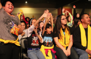 Catholic school students enjoy the pre-concert hype during the Jan. 25 School Choice Week kickoff. (Ambria Hammel/CATHOLIC SUN)