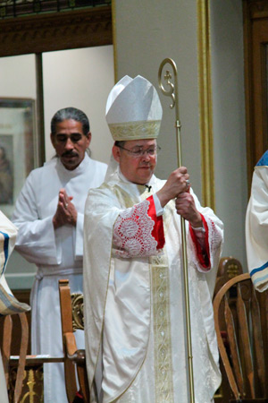 Auxiliary Bishop Eduardo A. Nevares celebrated the Solemn Pontifical Mass of Thanksgiving for Pope Francis March 15 at St. Mary's Basilica.