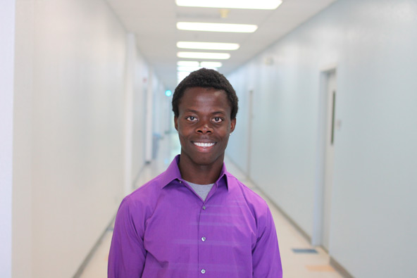 Johnson Toe, seen here at Glendale Community College, arrived in Arizona from an Ivory Coast refugee camp eight years ago. He was 12 and unaccompanied. Catholic Charities helped him get acclimated. (J.D. Long-Garcia/CATHOLIC SUN)