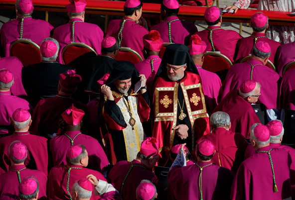 Bishops of Eastern churches arrive for the Mass of inauguration of Pope Francis in St. Peter's Square at the Vatican March 19. 2013. (CNS photo/Chris Warde-Jones)