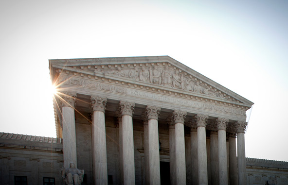 The front of the U.S. Supreme Court building in Washington is pictured in a file photo from April. (CNS file photo/Nancy Phelan Wiechec)