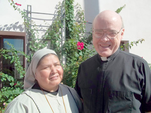Sister Clissine Lewis and Fr. Matthias Crehan, OFM.
