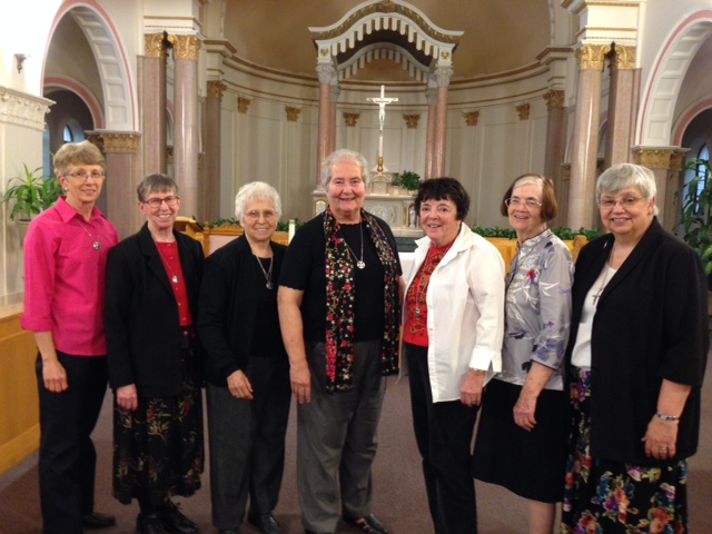 Sr. Mary Elizabeth Lawrence, Sr. Marian Grace, __, ___, Sr. Marie Theresa Rishel, ___ and ____ (courtesy photo)