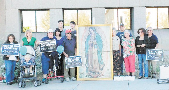 Ellen Sweeney, third from left, is seen here at a recent pro-life event. She has been active in the pro-life movement since it began shortly after the U.S. Supreme Court decision in Roe v. Wade, which legalized abortion. (Courtesy photo) 