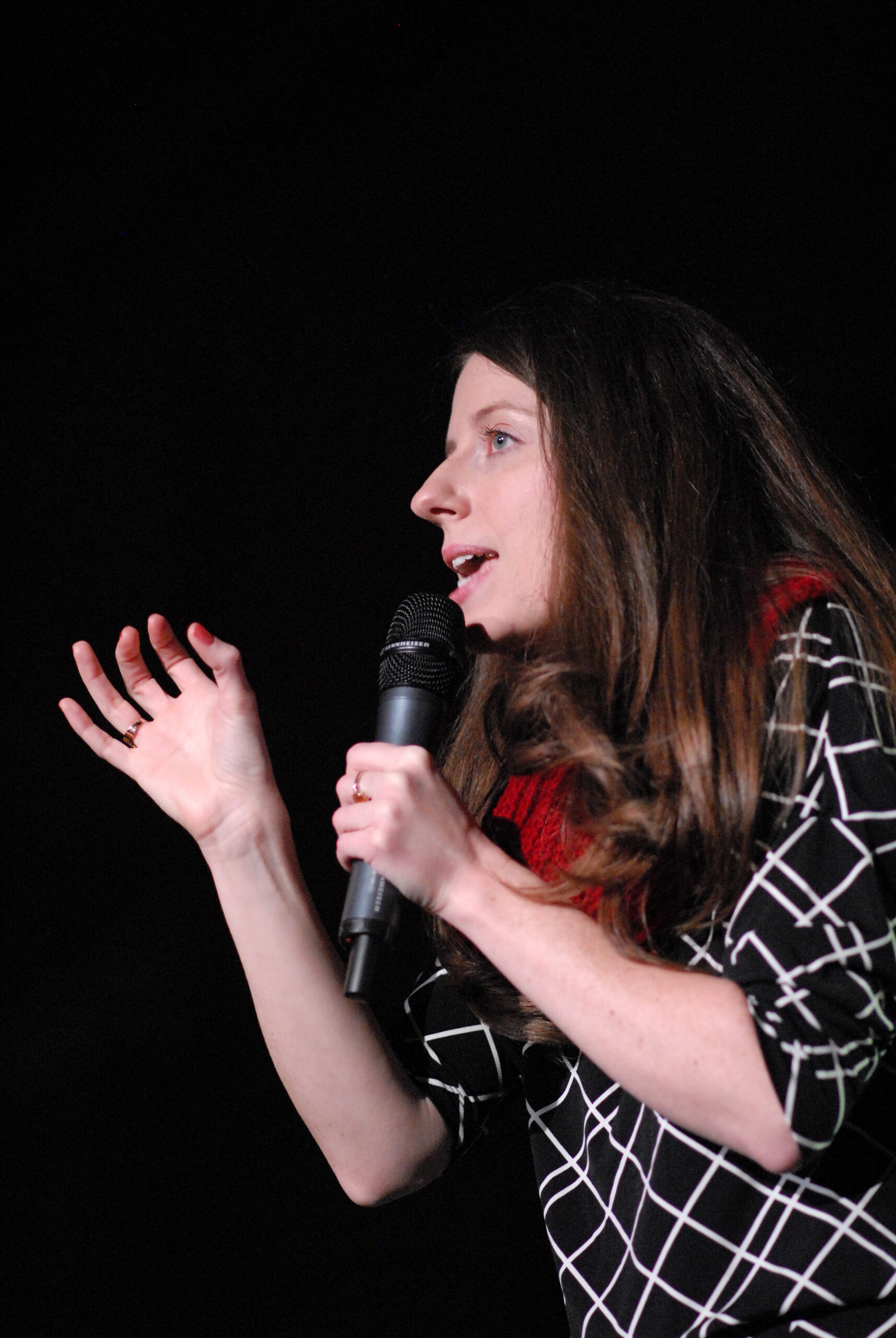 Stephanie Gray, co-founder of Center of Bioethical Reform, tells students at the All Saints Catholic Newman Center on Jan. 24 how just one person can make a difference when it comes to saving lives. (Tamara Tirado/CATHOLIC SUN)