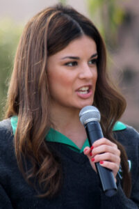 Adriana DeAlba, a senior at St. Mary's High School, speaks at the annual Catholic Schools Week rally Jan. 29 at the Arizona State Capitol. (Ambria Hammel/CATHOLIC SUN)