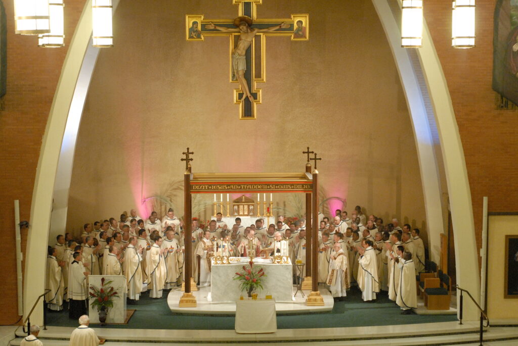 Priests, deacons, religious and laity from across the Diocese of Phoenix packed Ss. Simon and Jude Cathedral April 14 for the annual Chrism Mass. The tradition of a bishop gathering with the priests of his diocese to bless the oils used in the Church’s sacramental celebrations goes back centuries. (Tamara Tirado/CATHOLIC SUN)