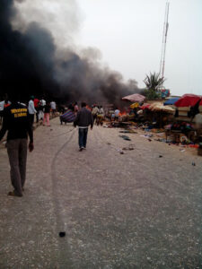 Smoke rises after a bomb blast at the market district in Jos, Nigeria, May 20. Back-to-back bombings killed at least 118 people and wounded 45 in the crowded business district of the central Nigerian city, the National Emergency Management Agency reported, in an attack that appeared to bear the hallmarks of Boko Haram insurgents. (CNS photo/Reuters) 