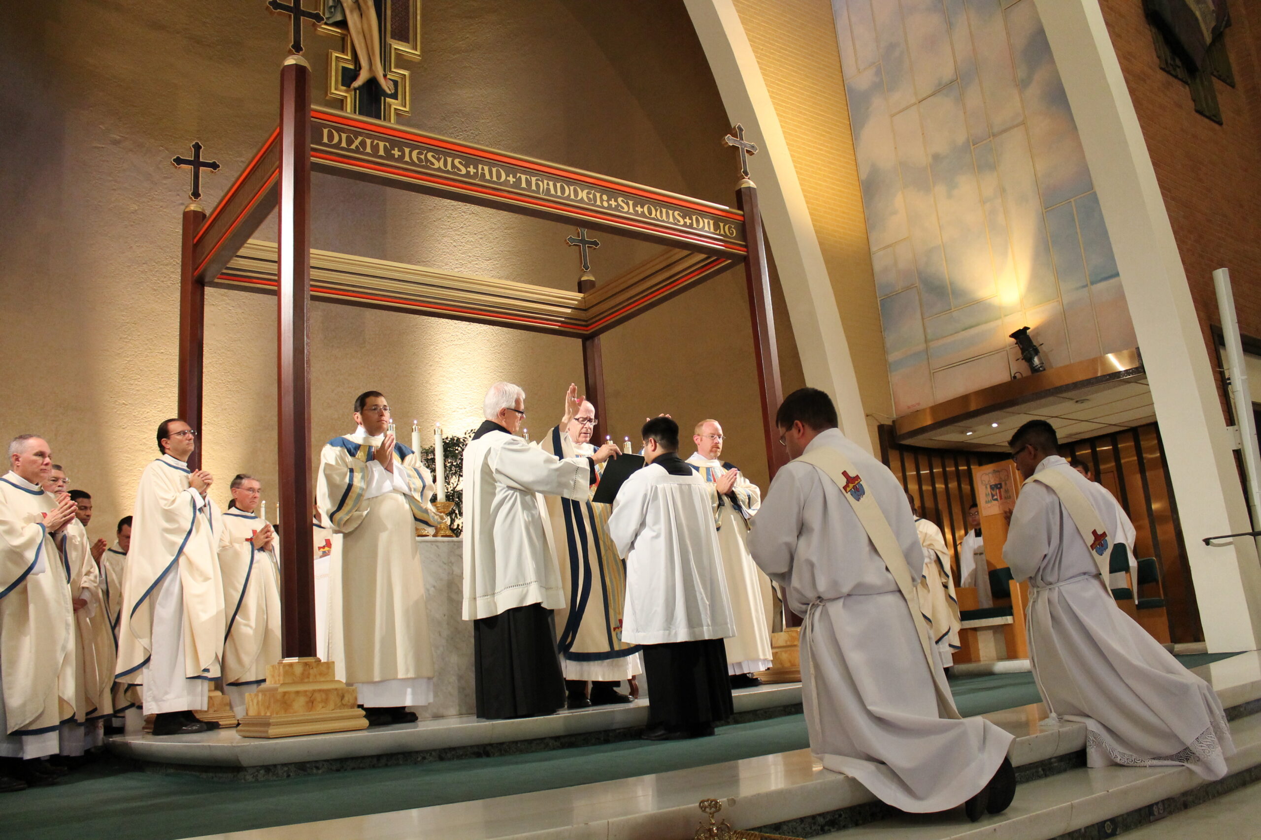 Bishop Thomas J. Olmsted ordained Chris Axline and Kurt Perera to the priesthood June 1, 2013, at Ss. Simon and Jude Cathedral in Phoenix. (J.D. Long-García/CATHOLIC SUN)