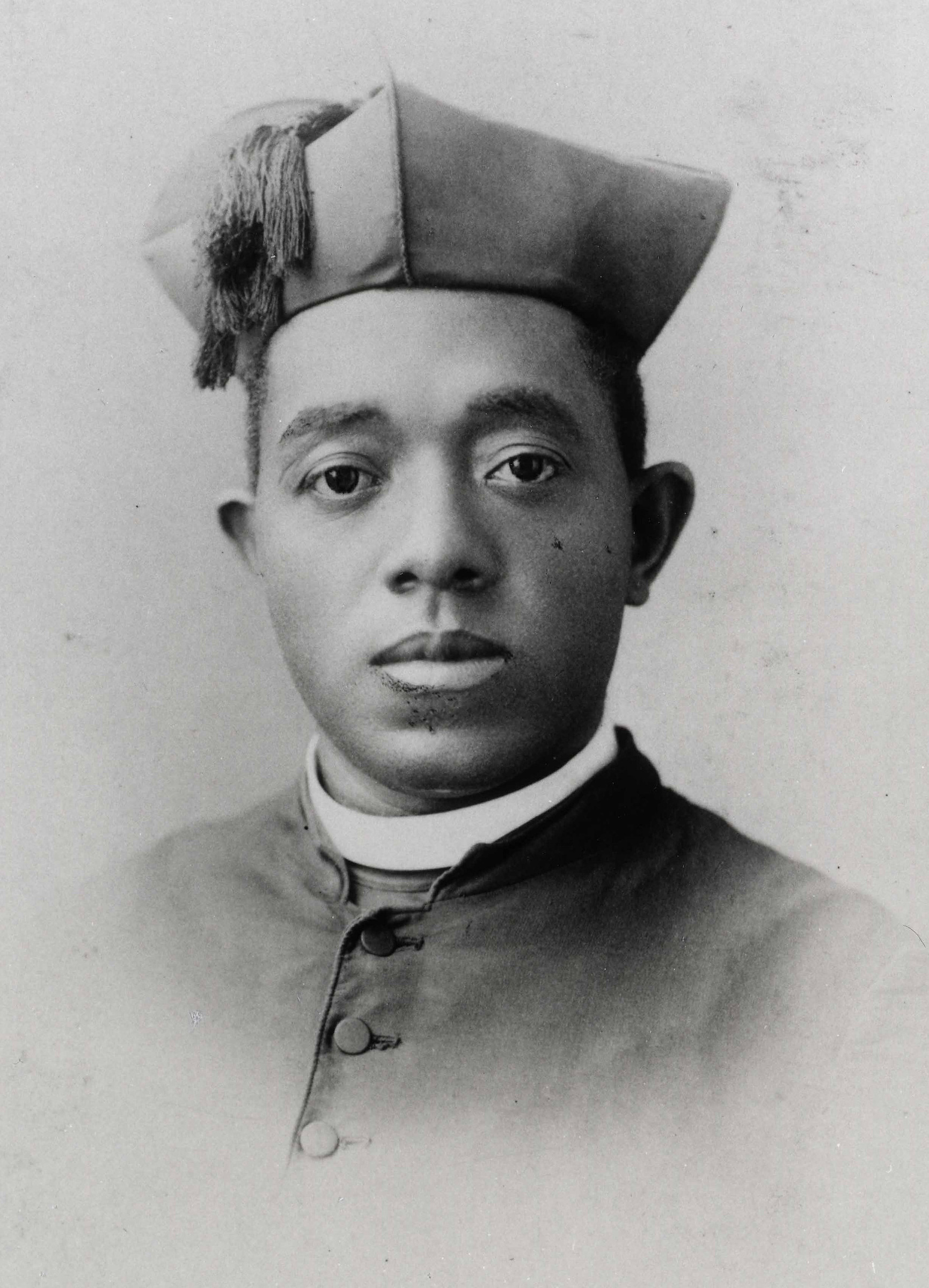 Fr. Augustine Tolton, also known as Augustus, is pictured in a photo from an undated portrait card. Born into slavery in Missouri, he was ordained a priest in 1886, served as pastor in Quincy, Ill., and later established a church in Chicago. Chicago Cardinal Francis E. George has formally closed the investigation into the life and virtues of the sainthood candidate. (CNS photo/courtesy of Archdiocese of Chicago Archives and Records Center)