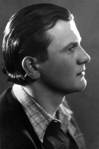 This portrait of young Karol Jozef Wojtyla appeared in a poster for the Studio 39 theater group. During the Nazi occupation of Poland, the future Pope John Paul II wrote and acted, worked in a chemical factory and joined an underground seminary. He will be canonized April 27 with Blessed John XXIII. (CNS photo/Catholic Press Photo)