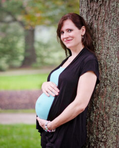 Donielle Wilde, of Greensboro, N.C., poses for a photo Oct. 1, while pregnant with her 10th child. Wilde recently discovered her breast cancer has metastasized to her ovaries but has opted not to have cancer treatment until after the baby is born. She and her husband, Keith, said they are relying on their Catholic faith to see them through her health struggles. (CNS photo/courtesy Catholic News Herald)