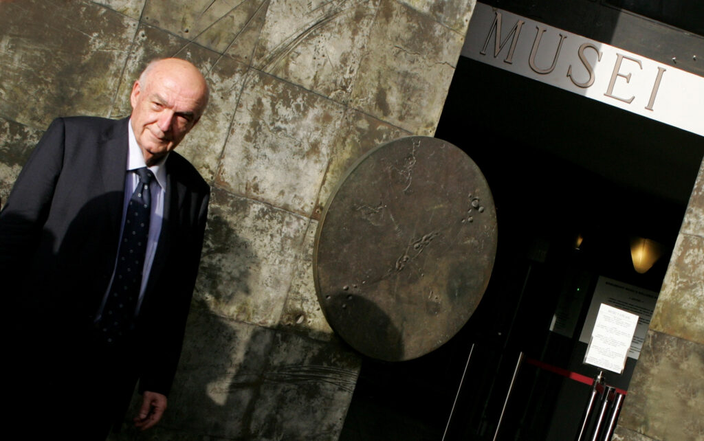 Antonio Paolucci, director of Vatican Museums, stands outside the museum's main doors in this file photo. (CNS photo/ Emanuela De Meo, Catholic Press Photo)