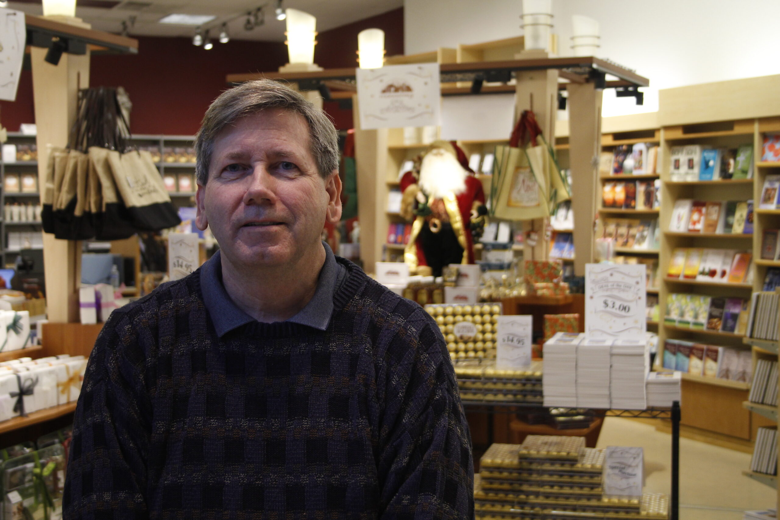 Jeff Campbell, president and chief executive officer of Vesuvius Press, hopes his new store fills a void of Catholic gift shops in the area and becomes a long-term tenant at Paradise Valley Mall. (Ambria Hammel/CATHOLIC SUN) Jeff Campbell, president and chief executive officer of Vesuvius Press, hopes his new store fills a void of Catholic gift shops in the area and becomes a long-term tenant at Paradise Valley Mall. (Ambria Hammel/CATHOLIC SUN)