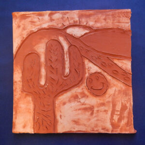 A 16-year-old from Iraq created this tile depiciting his journey from his homeland to Arizona. (courtesy photo)