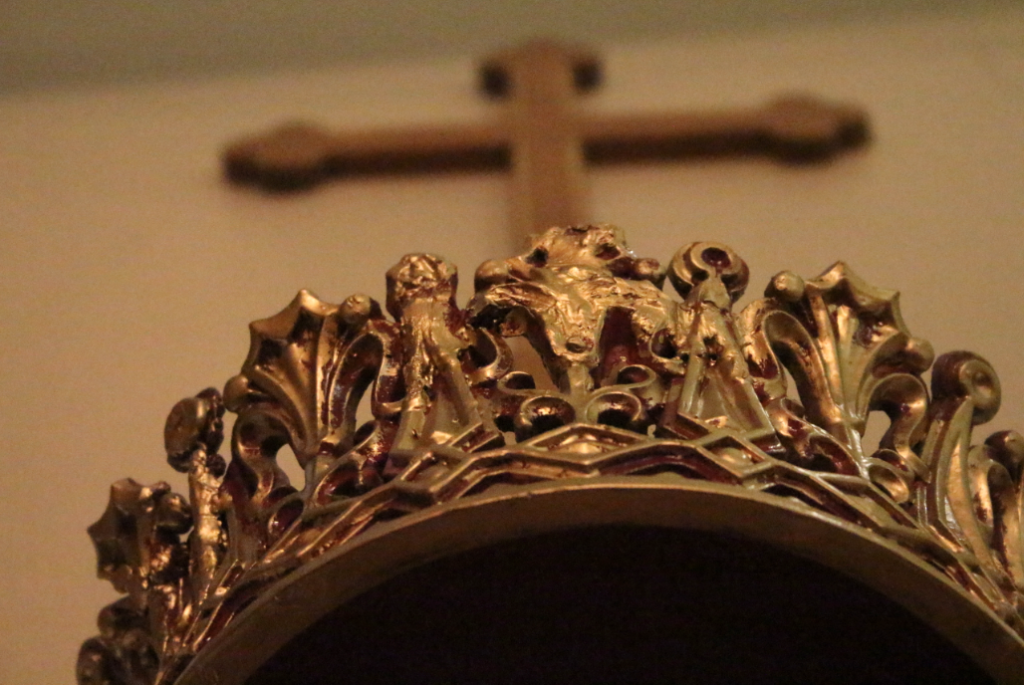 A crown hangs above a statue of the Child Jesus inside St. Mary's Basilica. The feast of Christ the King marks the end of the liturgical year. (Ambria Hammel/CATHOLIC SUN)