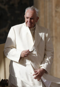 Pope Francis leads his general audience in St. Peter's Square at the Vatican Dec. 3. (CNS photo/Paul Haring)