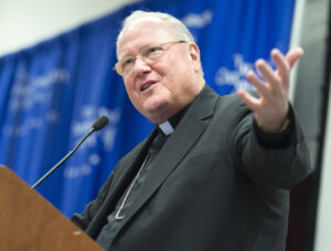 Cardinal Timothy M. Dolan of New York speaks May 20, 2015, at The Catholic University of America in Washington. (CNS photo/Ed Pfueller, Catholic University of America)